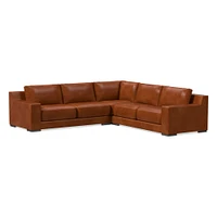 Dalton Sectional Set 10: LA 78" Sofa, Corner, RA Down, Saddle Leather, Nut, Almond