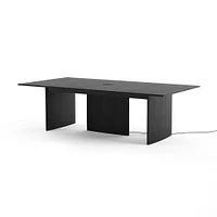 Farrow Communal Table, 96 Inch, Ebony on Ash