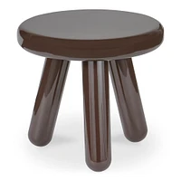 Anshul 19" Side Table, Dark Brown Lacquer