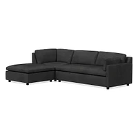 Marin 114" Right 3-Piece Ottoman Sectional, Standard Depth, Saddle Leather, Nut