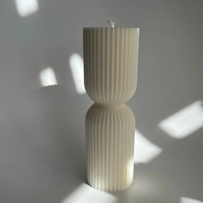 Aaram Lux Striped Column Small Candle