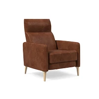 Auburn Recliner, Poly, Saddle Leather, Nut, Cool Walnut