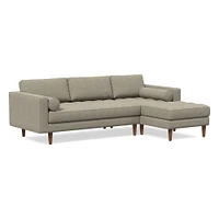 Dennes 102" Right 2-Piece Chaise Sectional, Twill Camel Walnut