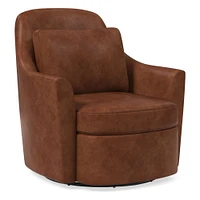 Dallas Swivel Chair, Poly, Saddle Leather, Nut, N/A