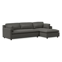 Marin 114" Left 2-Piece Chaise Sectional, Standard Depth, Saddle Leather, Nut