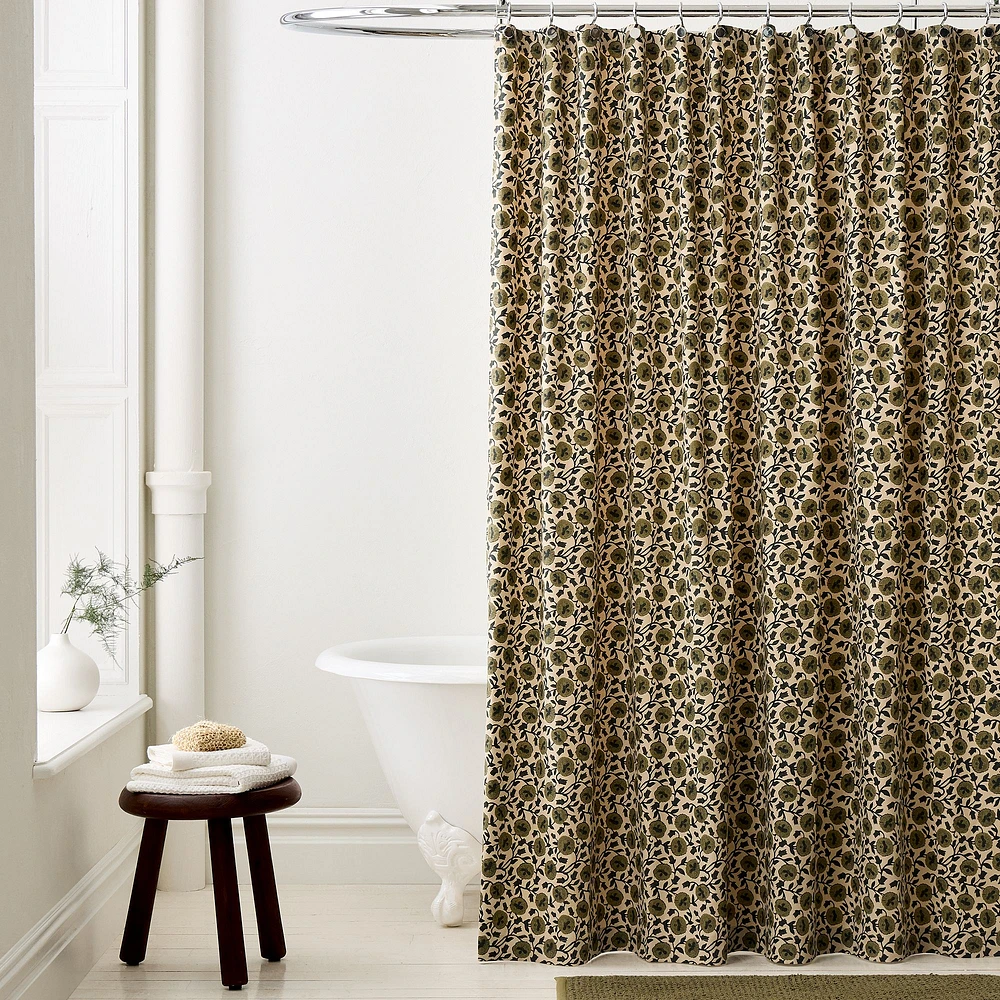 Laney Floral Shower Curtain, 72" x 74", Elm