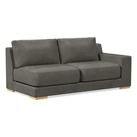 Dalton LA 68" Sofa, Down, Ludlow Leather, Black, Black