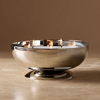 Polished Metal 3 Wick Filled Candle, Brushed Brass