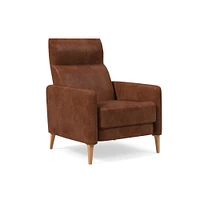 Auburn Recliner, Poly, Saddle Leather, Nut, Cool Walnut