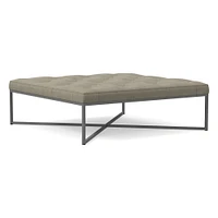 Maeve Square Ottoman PLY Twill Camel Stainless Steel