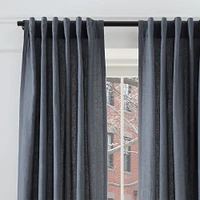 Open Box: European Flax Linen Curtain, Dark Flax, 48x84