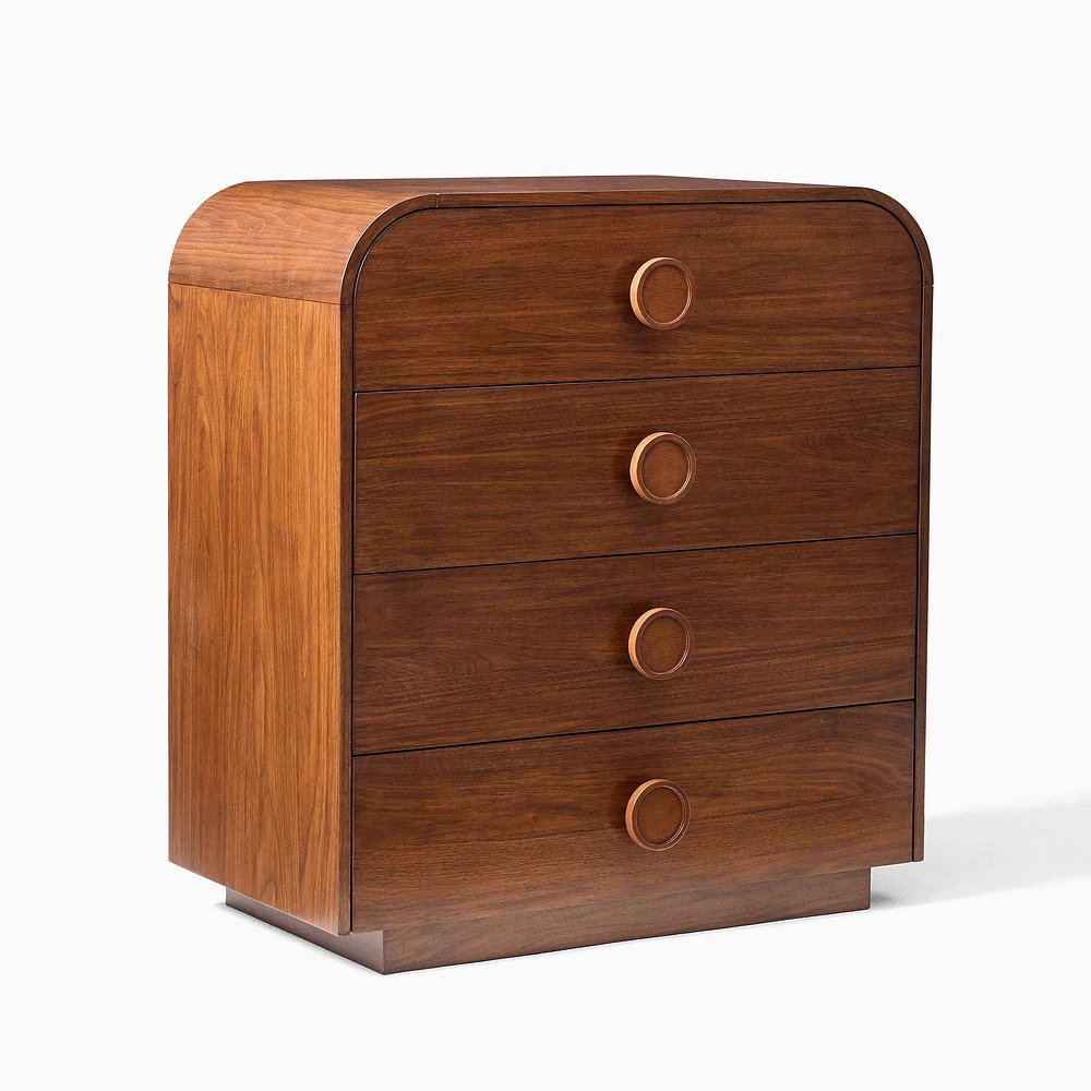 Statement Knob 4 Drawer Dresser, Washed Oak