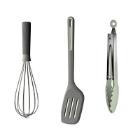 LEO Balance 3pc Utensil Set Tongs, Whisk and Slotted Turner