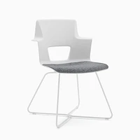 Shortcut X-Base Chair, Arctic White Shell / Base Billiard Cloth, Citron