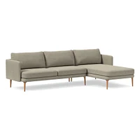 Auburn Sectional Set 02 RA Sofa LA Chaise Poly Performance Yarn Dyed Linen Weave Alabaster Blonde