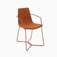 Slope Guest Chair Mto, Cloud Velvet, Cognac / Saffron Base