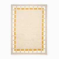 Framed Blocks Shag Rug, Dark Olive, 5x8