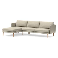 Auburn Sectional Set 02 RA Sofa LA Chaise Poly Performance Yarn Dyed Linen Weave Alabaster Blonde