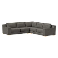 Dalton Sectional Set 10: LA 78" Sofa, Corner, RA Down, Saddle Leather, Nut, Almond