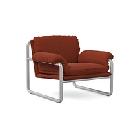 Desmond Chair, Deluxe Linen, Sand, Polished Stainless Steel