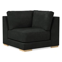 Dalton LA 68" Sofa, Down, Ludlow Leather, Black, Black