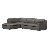 Marin 114" Left 2-Piece Bumper Chaise Sectional, Standard Depth, Saddle Leather, Nut