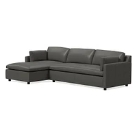 Marin 114" Left 2-Piece Chaise Sectional, Standard Depth, Saddle Leather, Nut