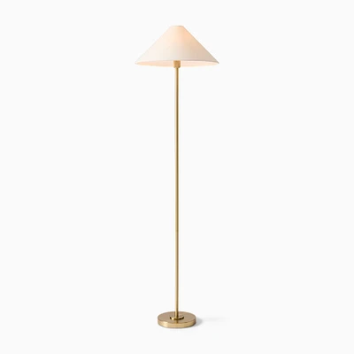 Beatrix Floor Lamp, 61in, White Linen/Champagne