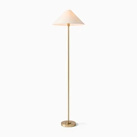 Beatrix Floor Lamp, 61in, White Linen/Champagne