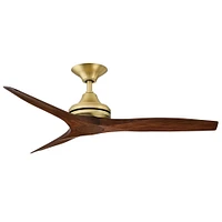 Fanimation Spitfire Ceiling Fan, Polished Brass + Whiskey Wood, 48"