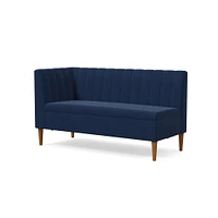 Emmett Dining Banquette Armless Bench, Yarn Dyed Linen Weave Pewter, Acorn