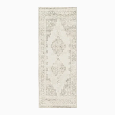 Open Box: Stepped Medallion Rug, 2.5'x7', Sand