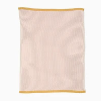 Contrast Ribbed Baby Blanket, Neutral