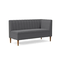 Emmett Dining Banquette Armless Bench, Yarn Dyed Linen Weave Pewter, Acorn