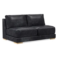 Dalton LA 68" Sofa, Down, Ludlow Leather, Black, Black