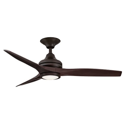 Fanimation Spitfire Ceiling Fan, Polished Brass + Whiskey Wood, 48"