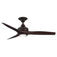 Fanimation Spitfire Ceiling Fan, Polished Brass + Whiskey Wood, 48"