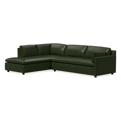 Marin 114" Left 2-Piece Bumper Chaise Sectional, Standard Depth, Saddle Leather, Nut