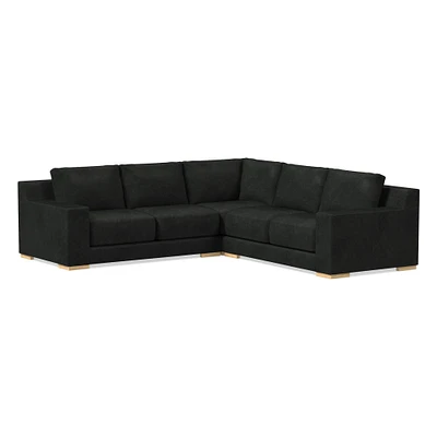 Dalton Sectional Set 10: LA 78" Sofa, Corner, RA Down, Saddle Leather, Nut, Almond