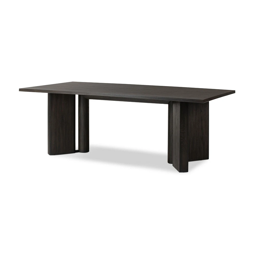 Atiya 84" Dining Table, Smoked Black Veneer