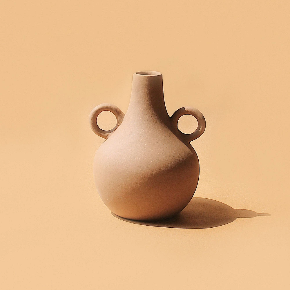 Osmos Studio Ceramic Belly Harappan Vase, Terracotta