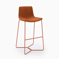 Slope Bar Stool Mto, Cloud Velvet, Cognac / Saffron Base