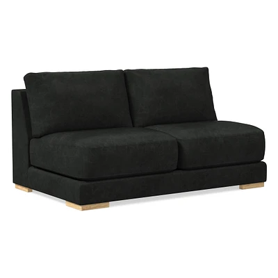 Dalton LA 68" Sofa, Down, Ludlow Leather, Black, Black