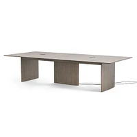 Farrow Communal Table, 96 Inch, Ebony on Ash