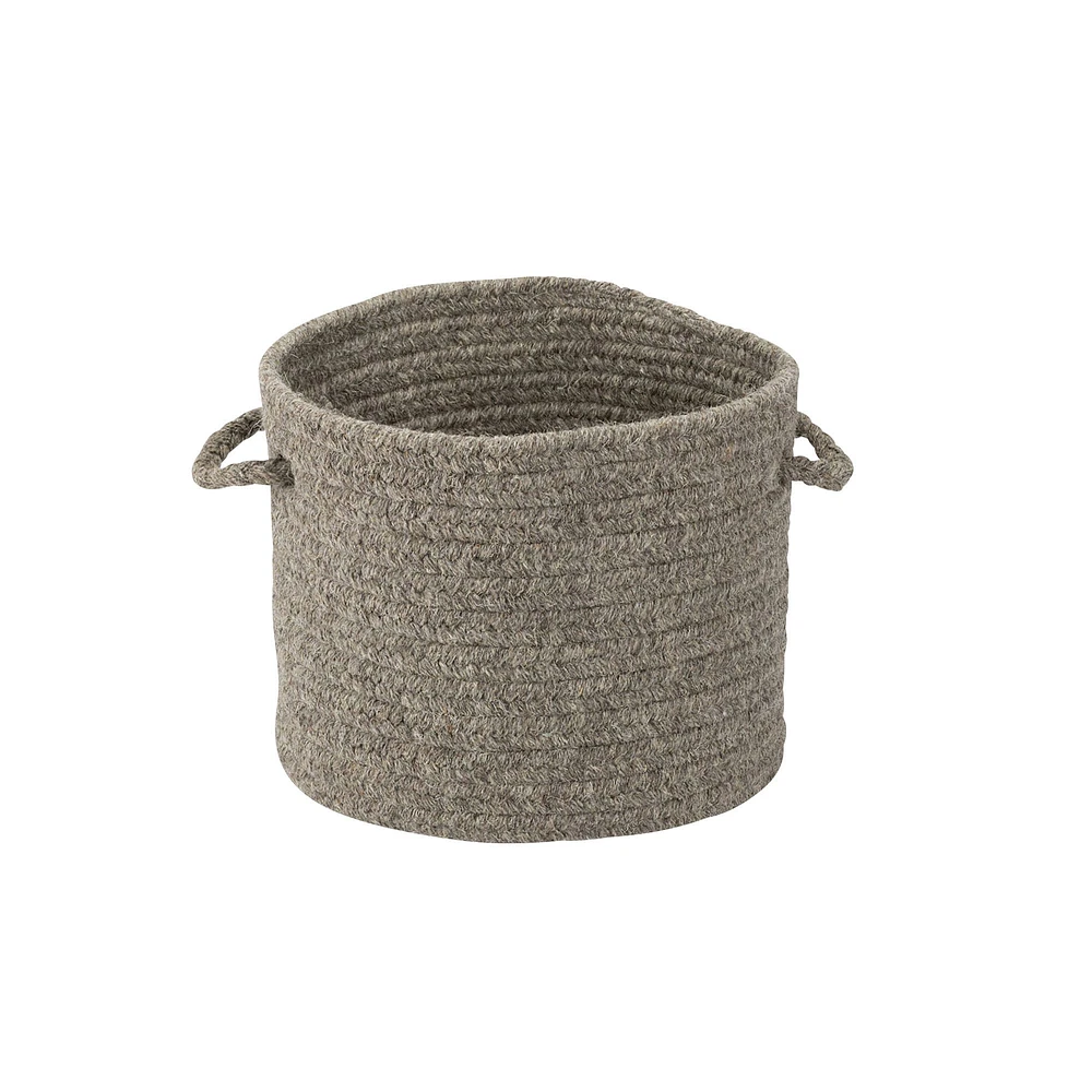 Natural Wool Basket, Natural, Small, 12"D x 10"H