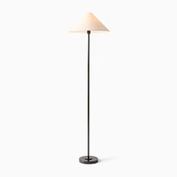 Beatrix Floor Lamp, 61in, White Linen/Champagne