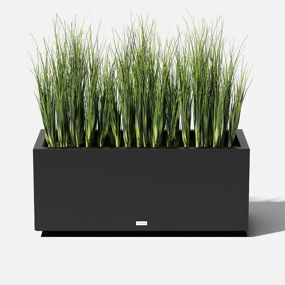 Block Series Long Box Planter, Small, 25"W x 11"D 13"H, Black