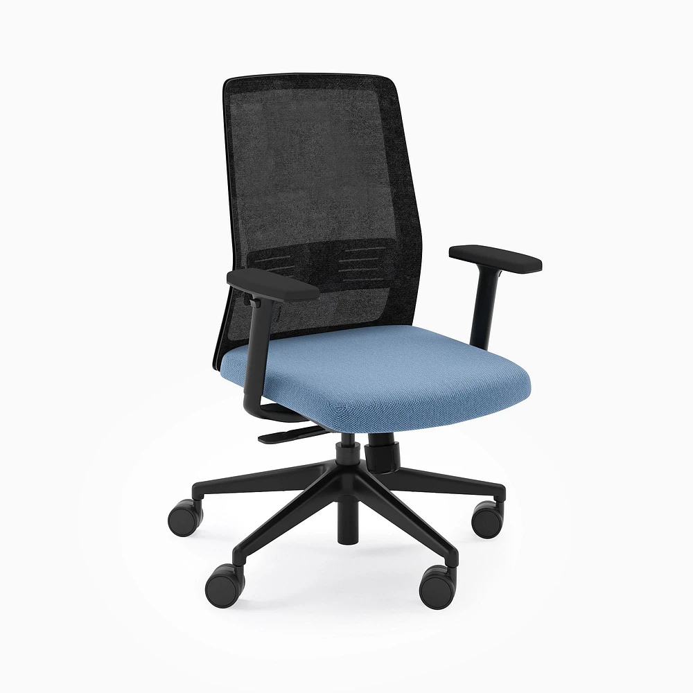 Amq Bodi Chair, Black Frame, Era Cobalt, Hard Floors