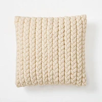 Braided Jersey Pillow Cover, Oatmeal, 20"x20"