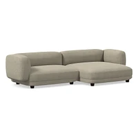 Osborn 2-Seat 2-Pc L Double Chaise Sectional, Yarn Dyed Linen Weave, Alabaster, CS